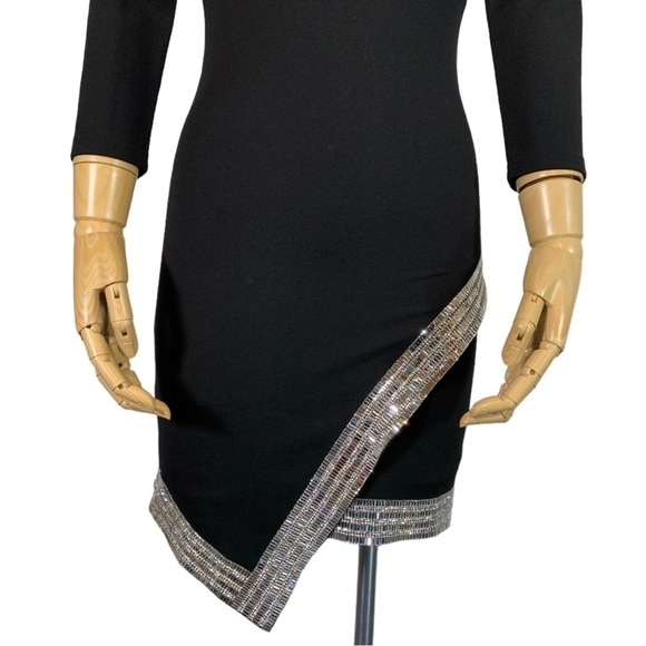 Bebe Embellished Evening Cocktail Dress Black - Picture 6 of 13